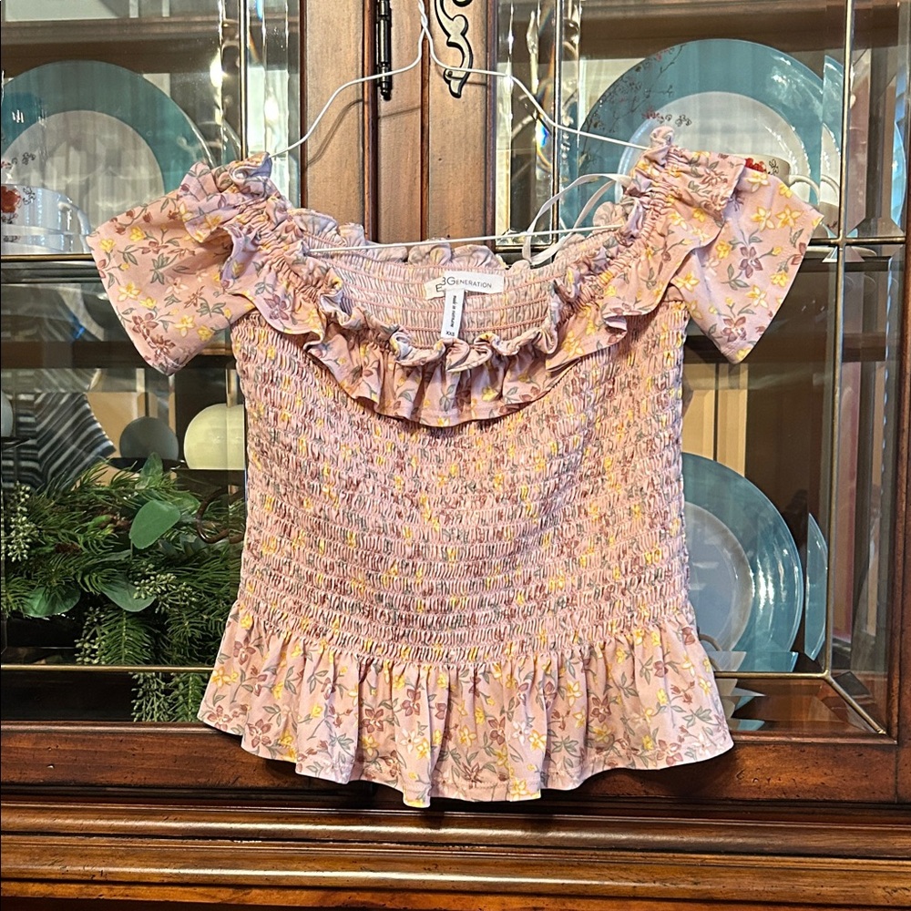 BCBGeneration Pastel Smocked Top